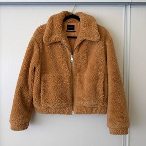 Urban Outfitters Cropped Faux Shearling Teddy Bear Jacket - Size Medium